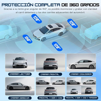 Camará para Autos 4 en 1 Full HD 360° - Grabación Total de tu vehiculo
