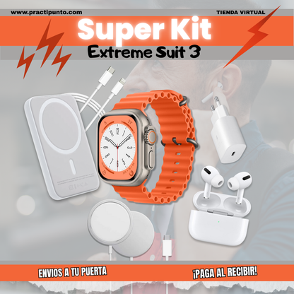 KIT SMARTWACH + AUDIFONO + CARGA INALAMBRICA Y MAS
