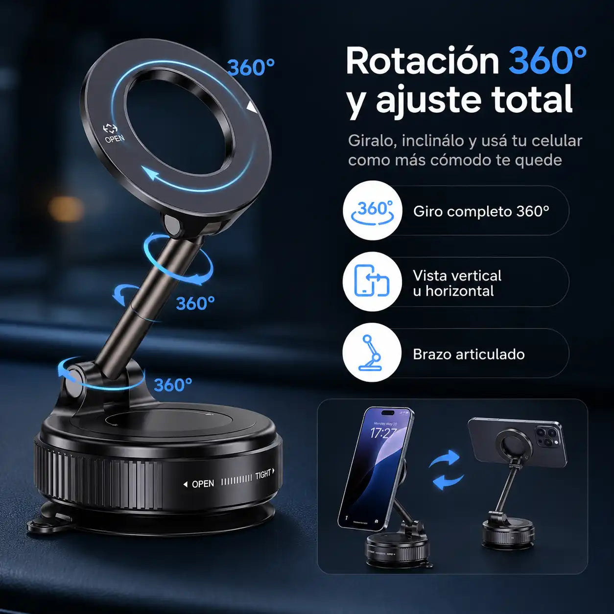 Soporte Magnético 360° para Celulares
